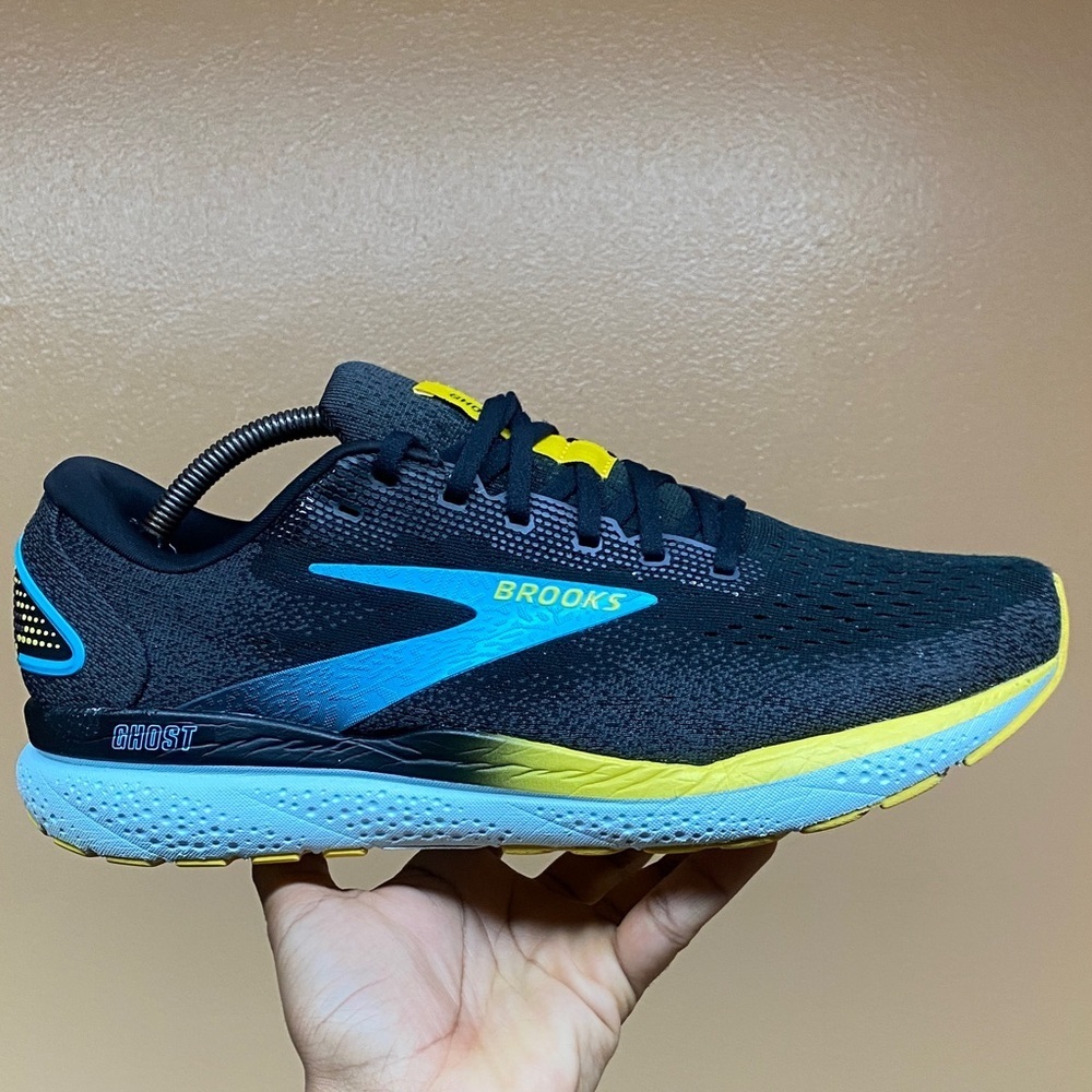 Brooks Ghost 16 Mens Running Sneakers “Black/Forged Iron/Blue” Size 12 Wide - Picture 4 of 16